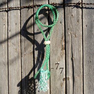 NEW Hand-tied Lariat Rope Warbridle - Bridleless Horse Bit - Green